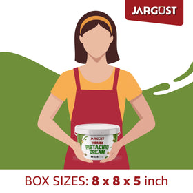 Jargust pistachio butter close-up showcasing natural ingredients and smooth texture.