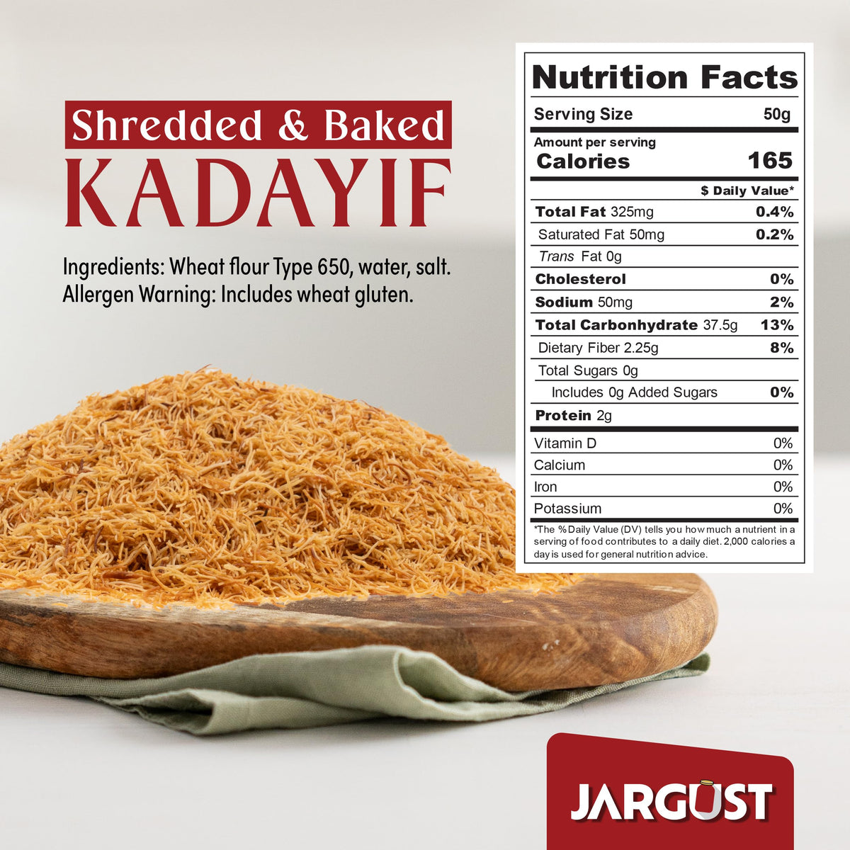 Jargust pre-shredded kataifi offers convenient crust for kunafa and pastries