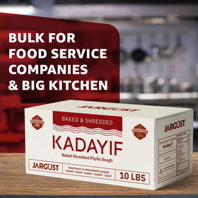 Toasted kataifi by Jargust delivers crisp texture and a rich golden color.