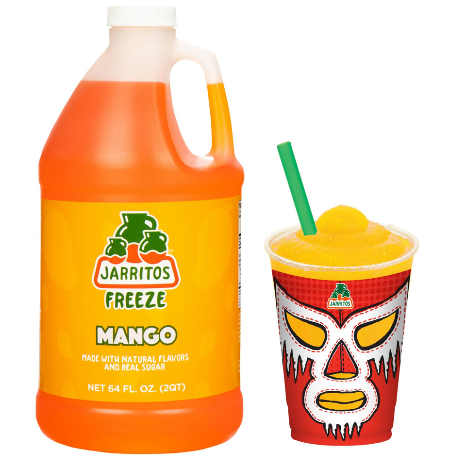 Jarritos Freeze Mango bottle for tropical slushies in frozen drink machines