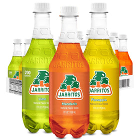 Jarritos Mandarin bottles from the variety pack, party-ready flavor and color