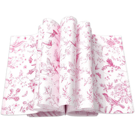 JarThenaAMCS pink floral chinoiserie wax paper with bird motif, ideal for stylish food wrapping