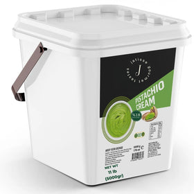 Jatisse 18% Pistachio Cream bulk pail for bakers and foodservice