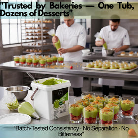 Jatisse pistachio cream offers a smooth, pipeable texture for fillings.