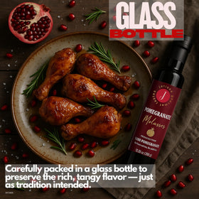 Jatisse Pomegranate Molasses as a versatile kitchen staple for Mediterranean recipes.