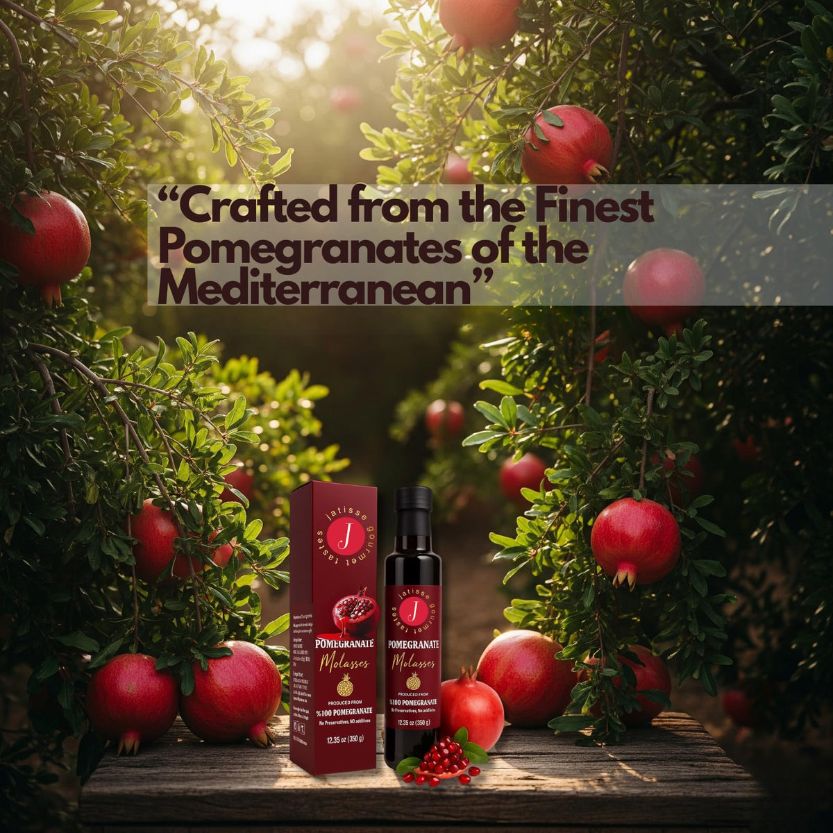 Jatisse Pomegranate Molasses delivers pure fruit flavor with no added sugar.