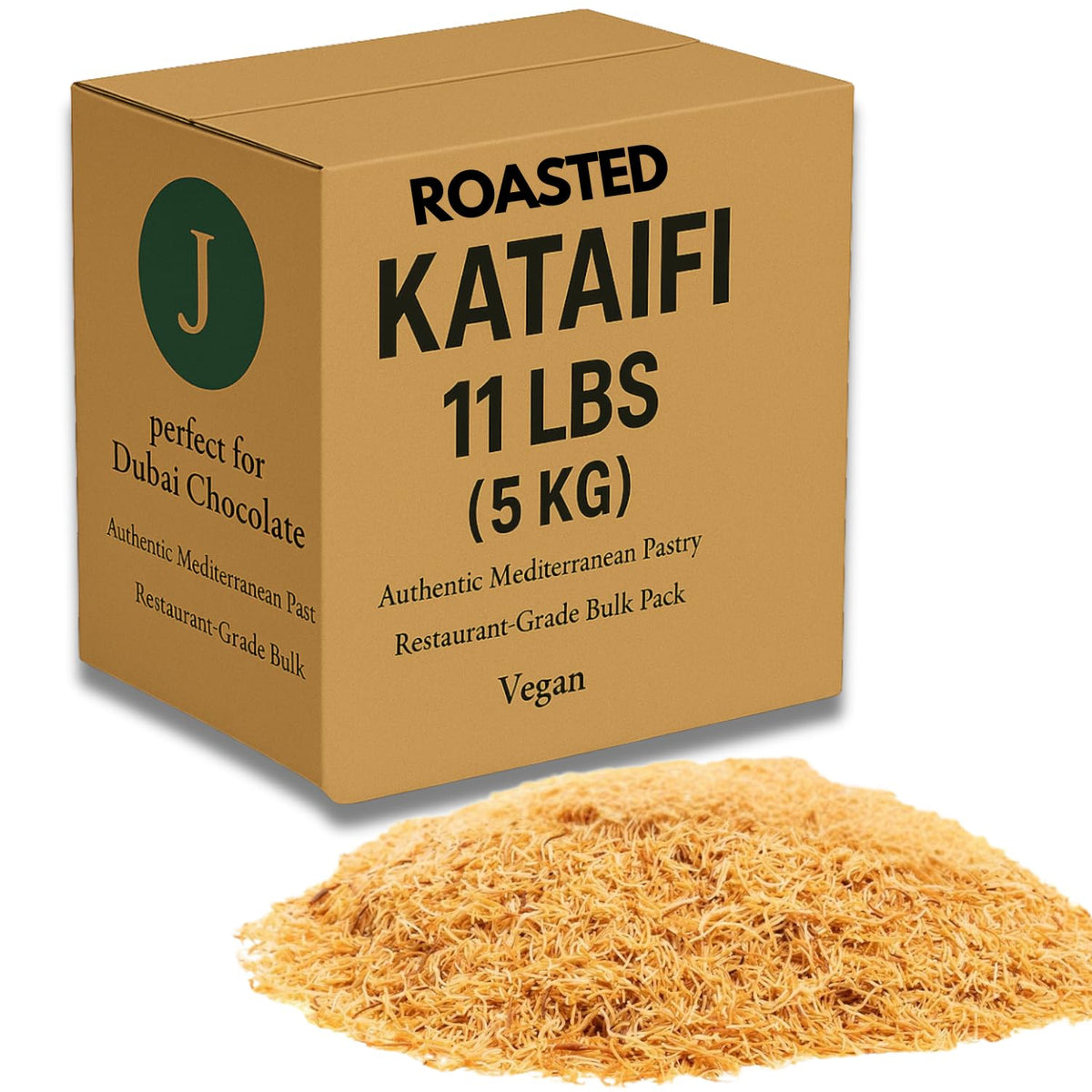 Jatisse roasted kataifi bulk pack ready for bakery-scale prep.