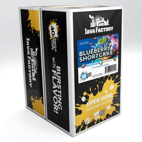 Java Factory Blueberry Shortcake cup after brew with inviting aroma.