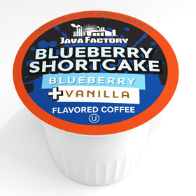 Java Factory Blueberry Shortcake 40-count pack on shelf.