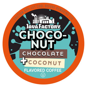 Java Factory Choconut box front showing tropical coffee ideal for office mornings