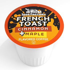 Closeup of Java Factory cinnamon-maple aroma on a coffee pod.