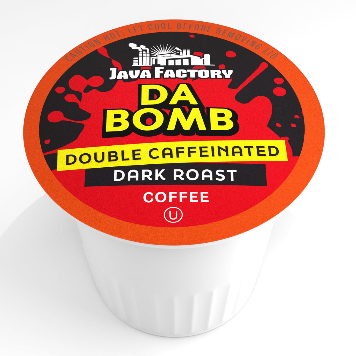 Steam rises from a Java Factory coffee cup with bold flavor