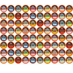 Java Factory assorted sampler box of flavored coffee pods for easy variety.