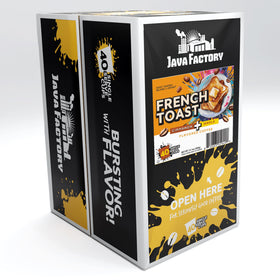 Java Factory French Toast coffee pod brew shows a comforting morning ritual.