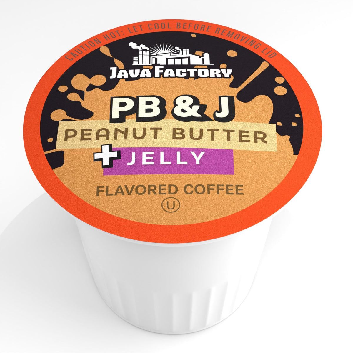 Close-up of Java Factory PBJ pod showcasing flavor detail.