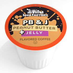 Close-up of Java Factory PBJ pod showcasing flavor detail.