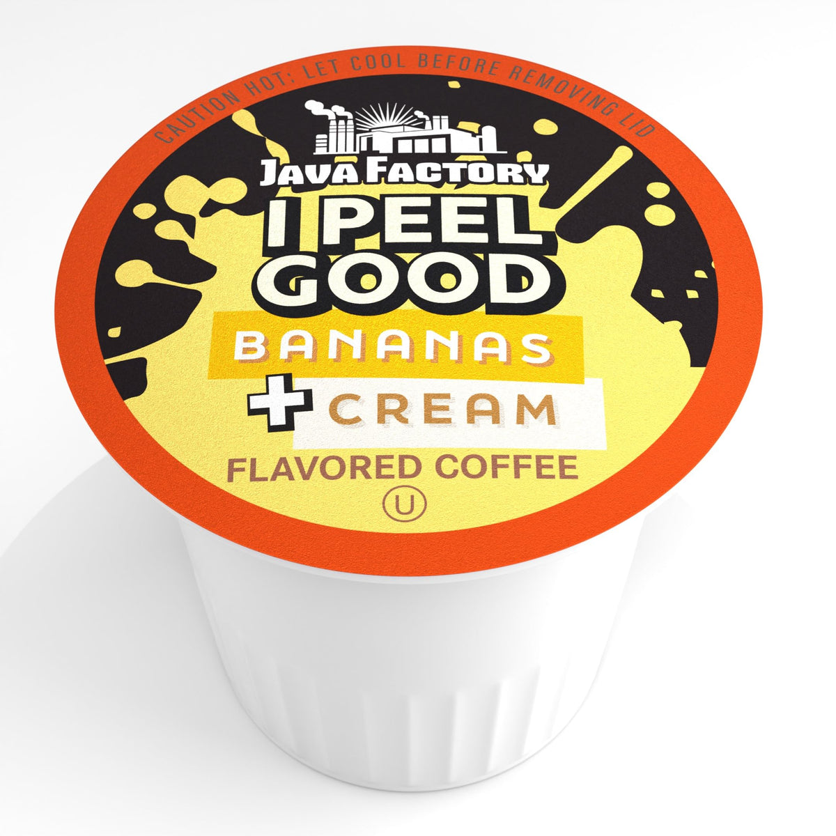 Java Factory Peel Good Banana Cream brew in a cup shows easy, consistent flavor