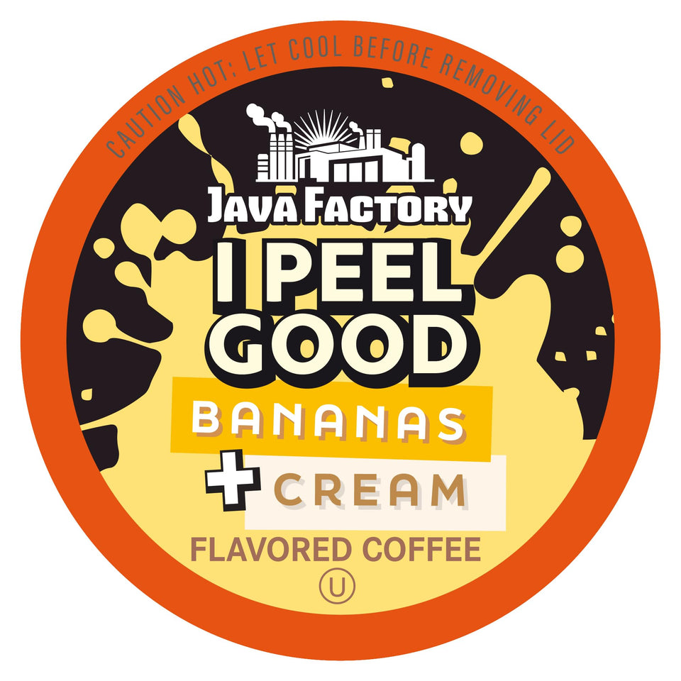 Java Factory Peel Good Banana Cream packaging highlights bold flavor and gift-ready appeal