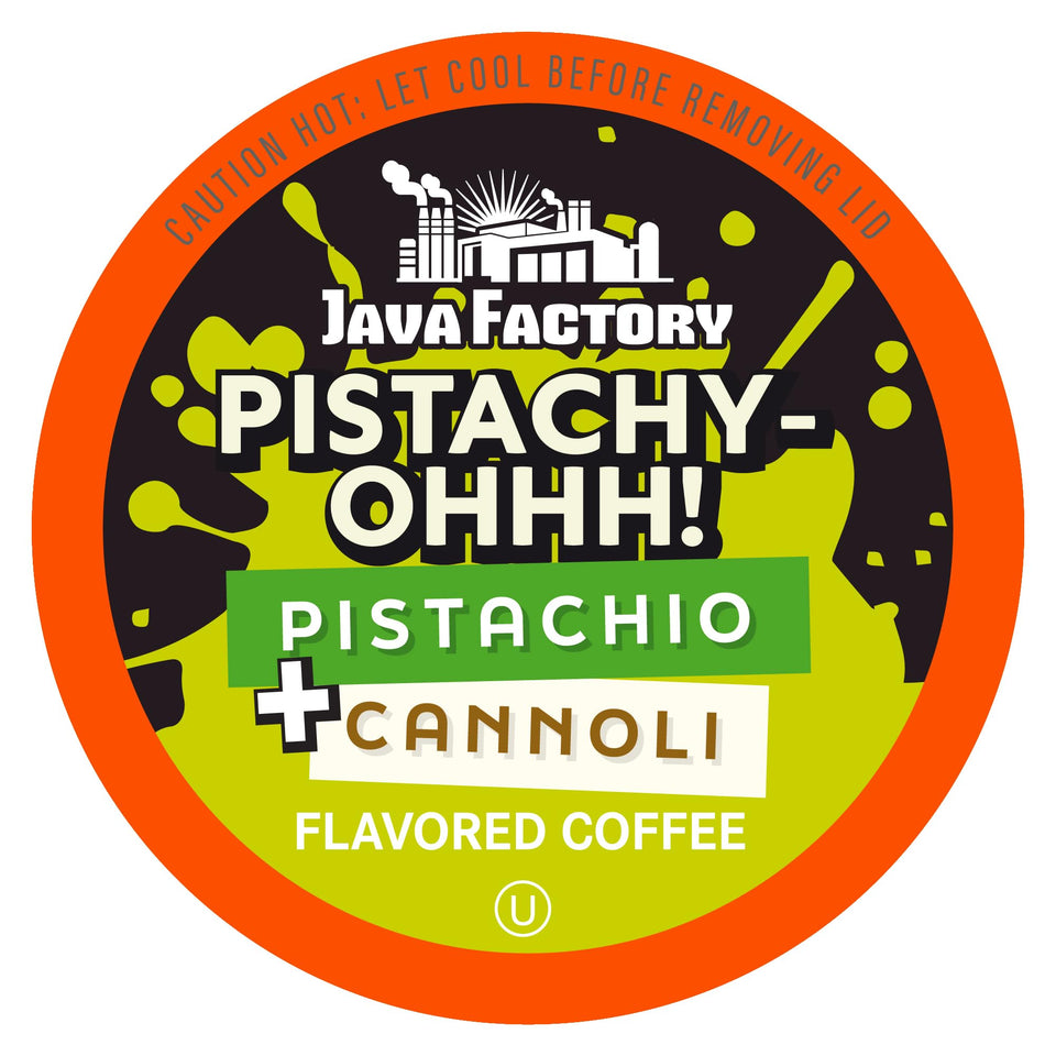 Java Factory Pistachy OHHH pods pack displaying nutty flavor and convenience
