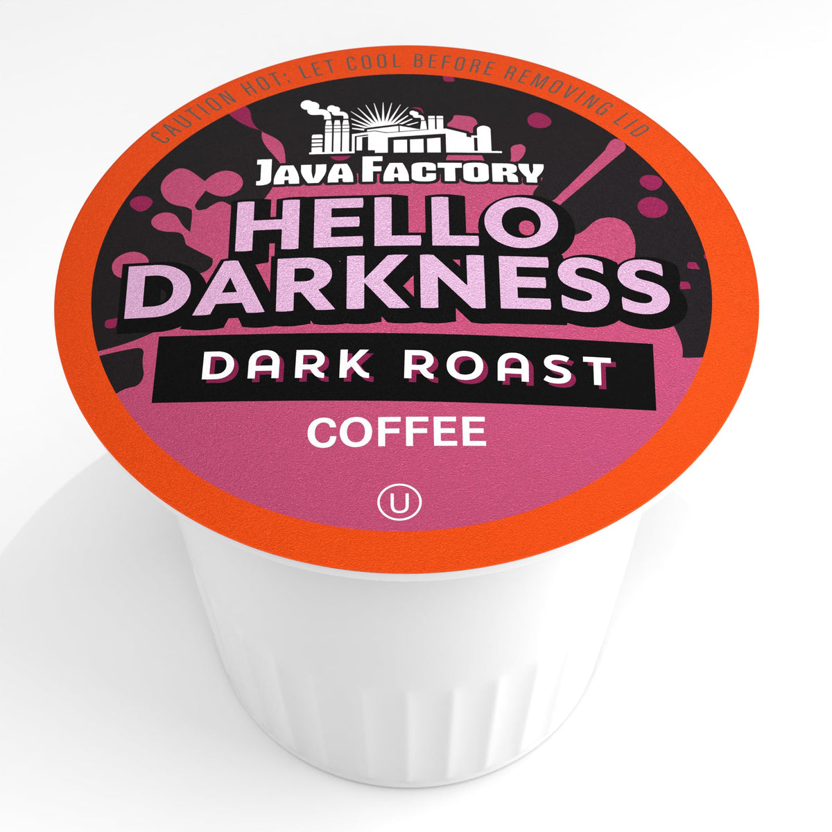 Java Factory pod in Keurig slot for quick bold coffee.