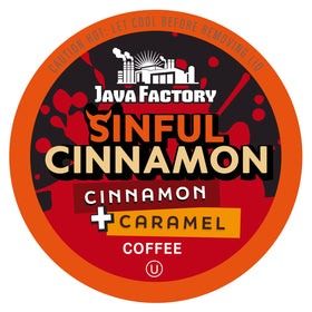 Java Factory Sinful Cinnamon pods close-up, rich aroma for a cozy morning.