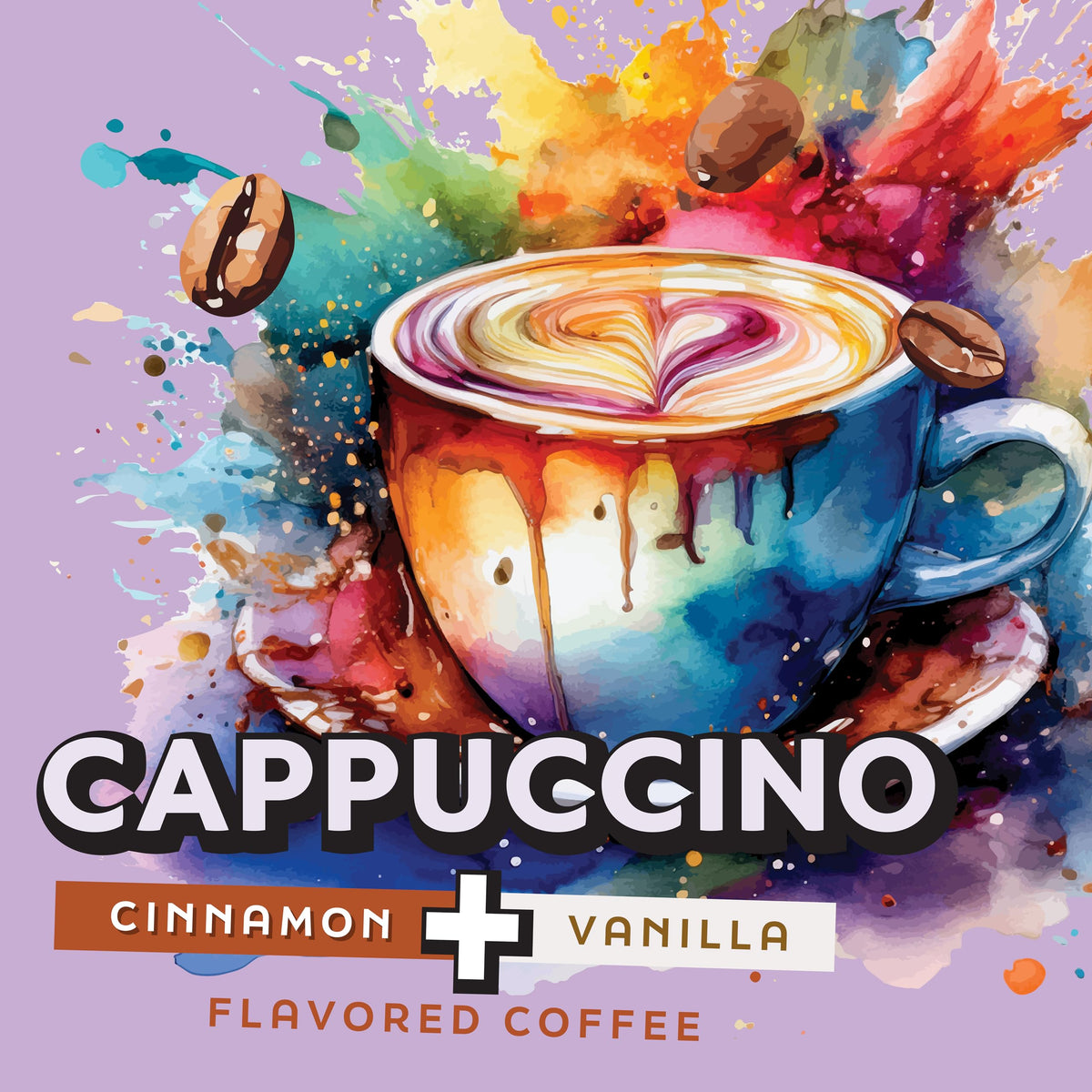 Java Factory steaming cup with creamy vanilla swirl ready to enjoy.
