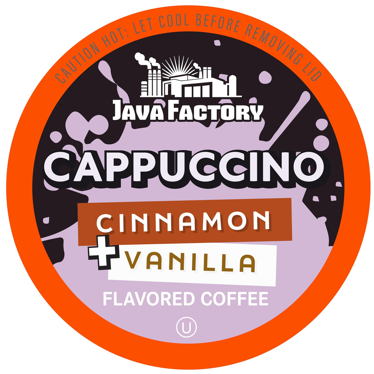 Java Factory vanilla cream cinnamon pods ready for Keurig brewing.