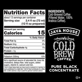 Java House bottle stored in a compact fridge-friendly setup