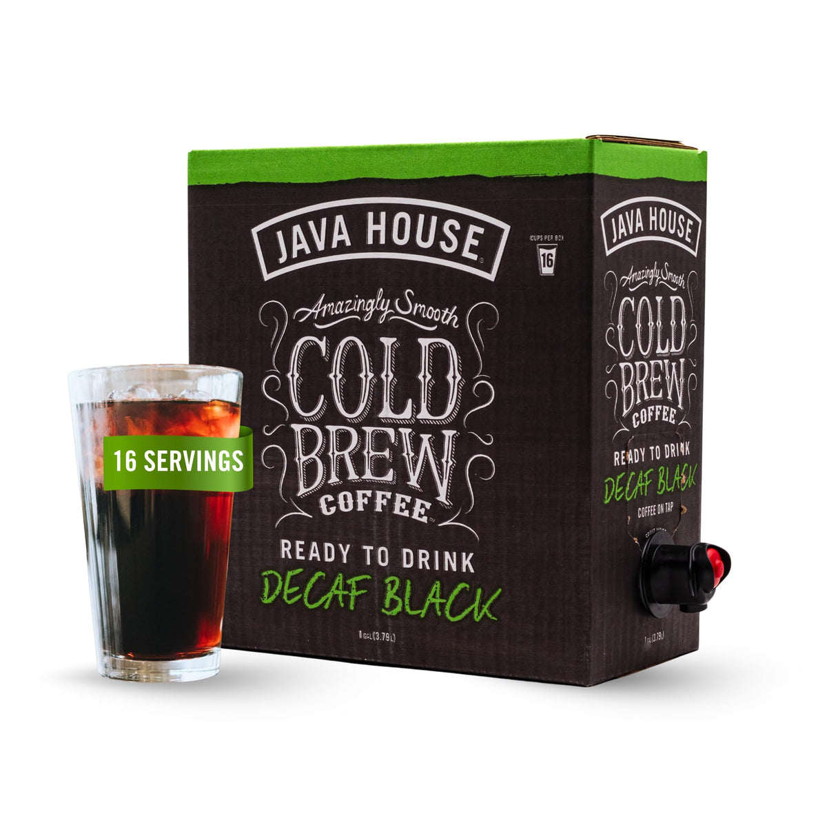 Java House Cold Brew on Tap pour shows smooth, caffeine-free refreshment.
