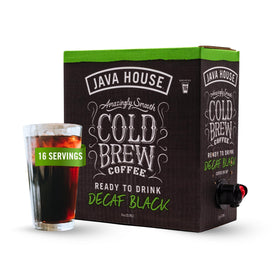 Java House Cold Brew on Tap pour shows smooth, caffeine-free refreshment.