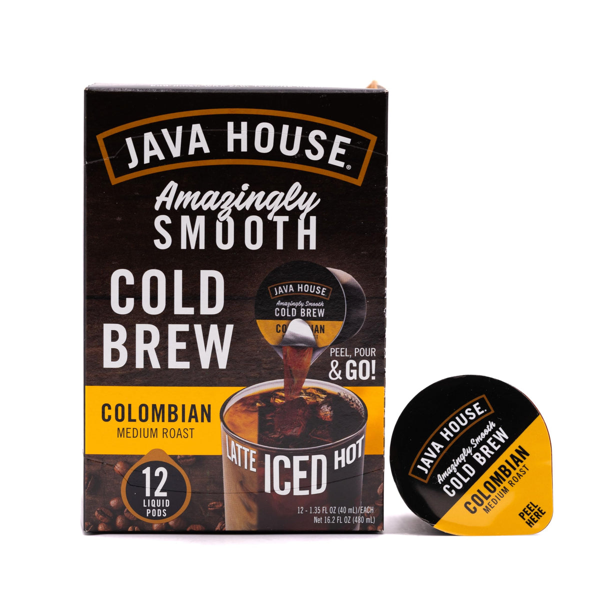 JAVA HOUSE cold brew pod peel-and-pour for quick on-the-go refreshment