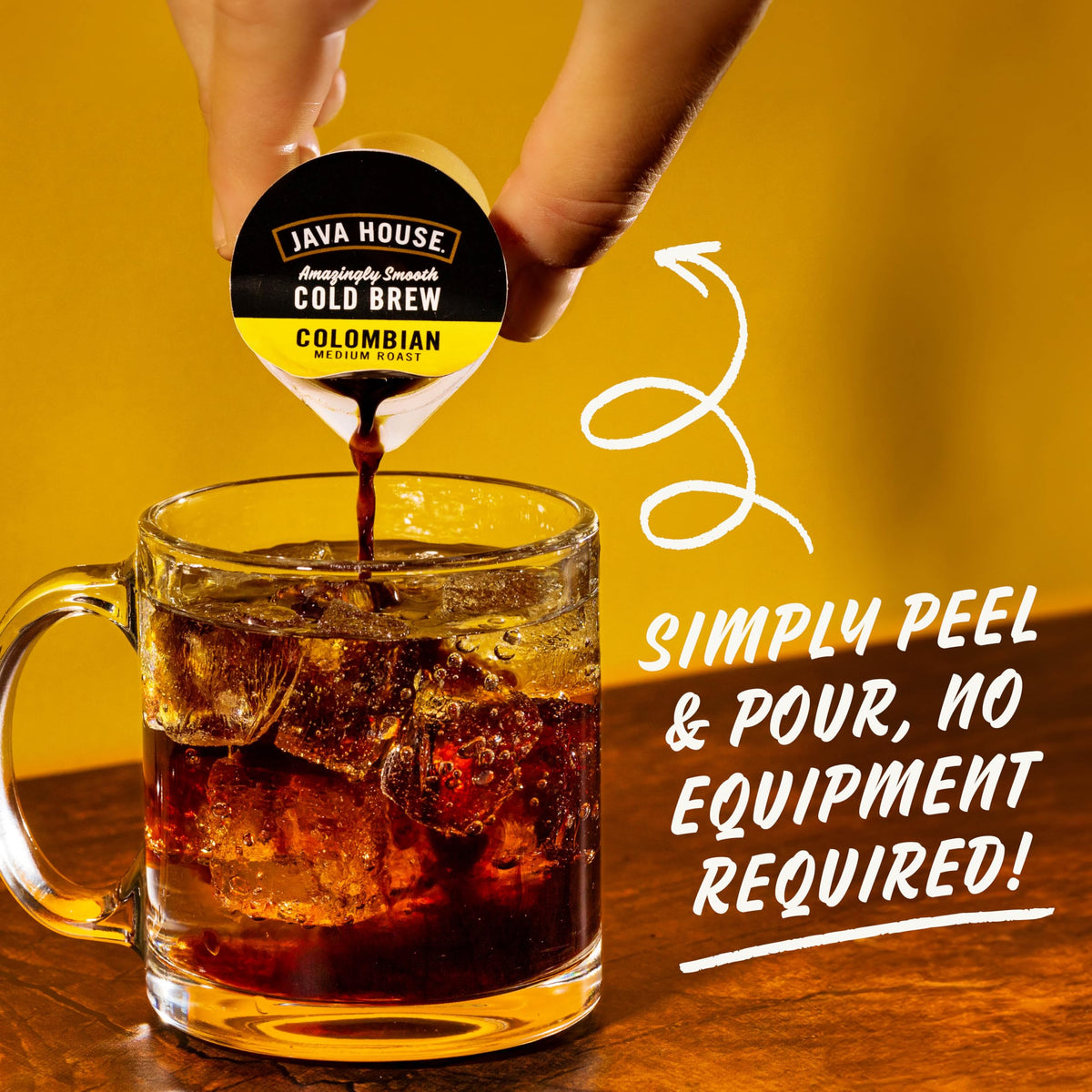 JAVA HOUSE hot or iced brew in seconds without extra equipment
