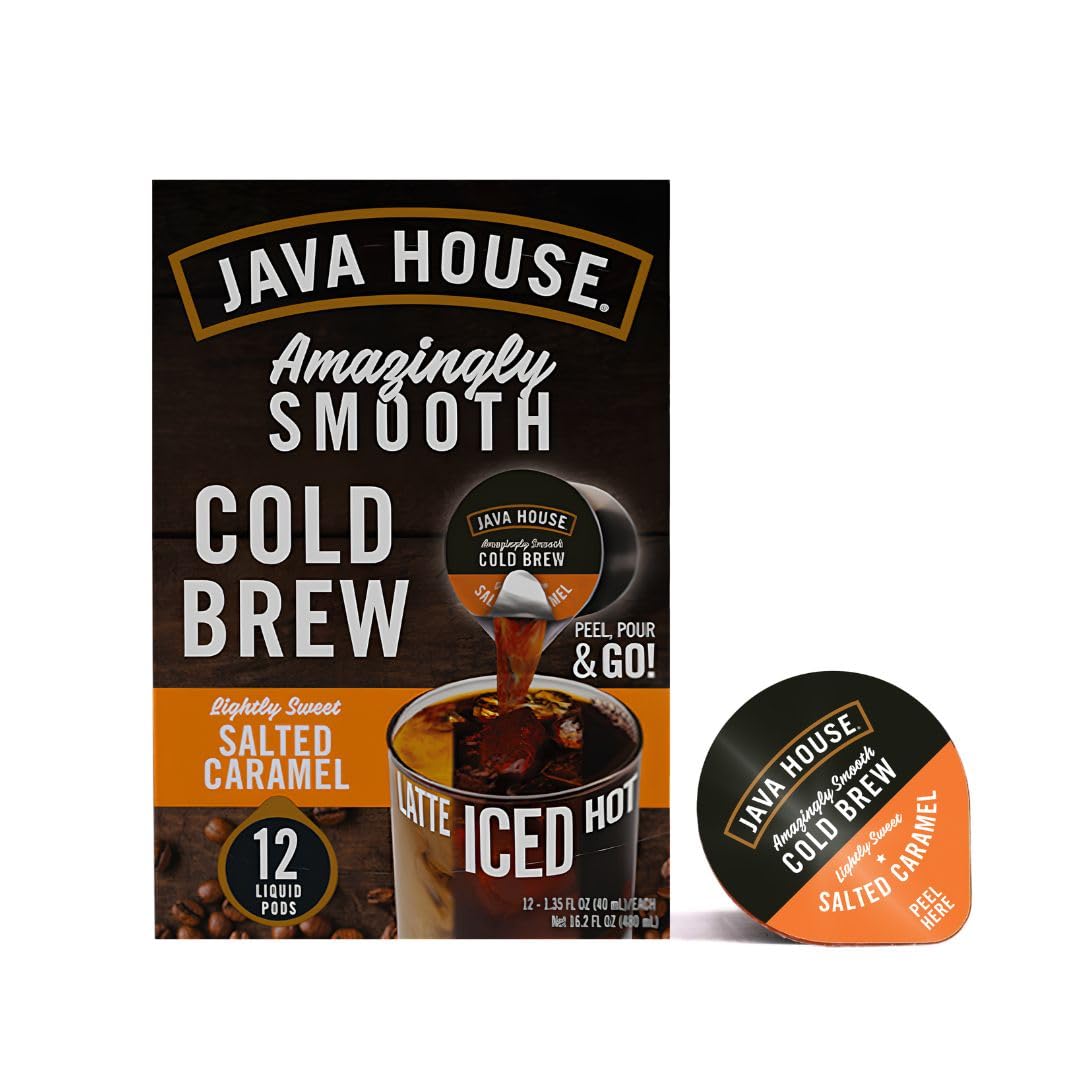 Java House Lightly Sweet Salted Caramel Cold Brew Pod delivering smooth flavor for on-the-go mornings