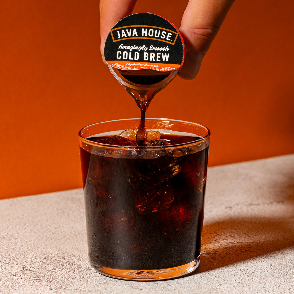 Java House Peel and Pour Cold Brew Capsule for hot or iced coffee anywhere