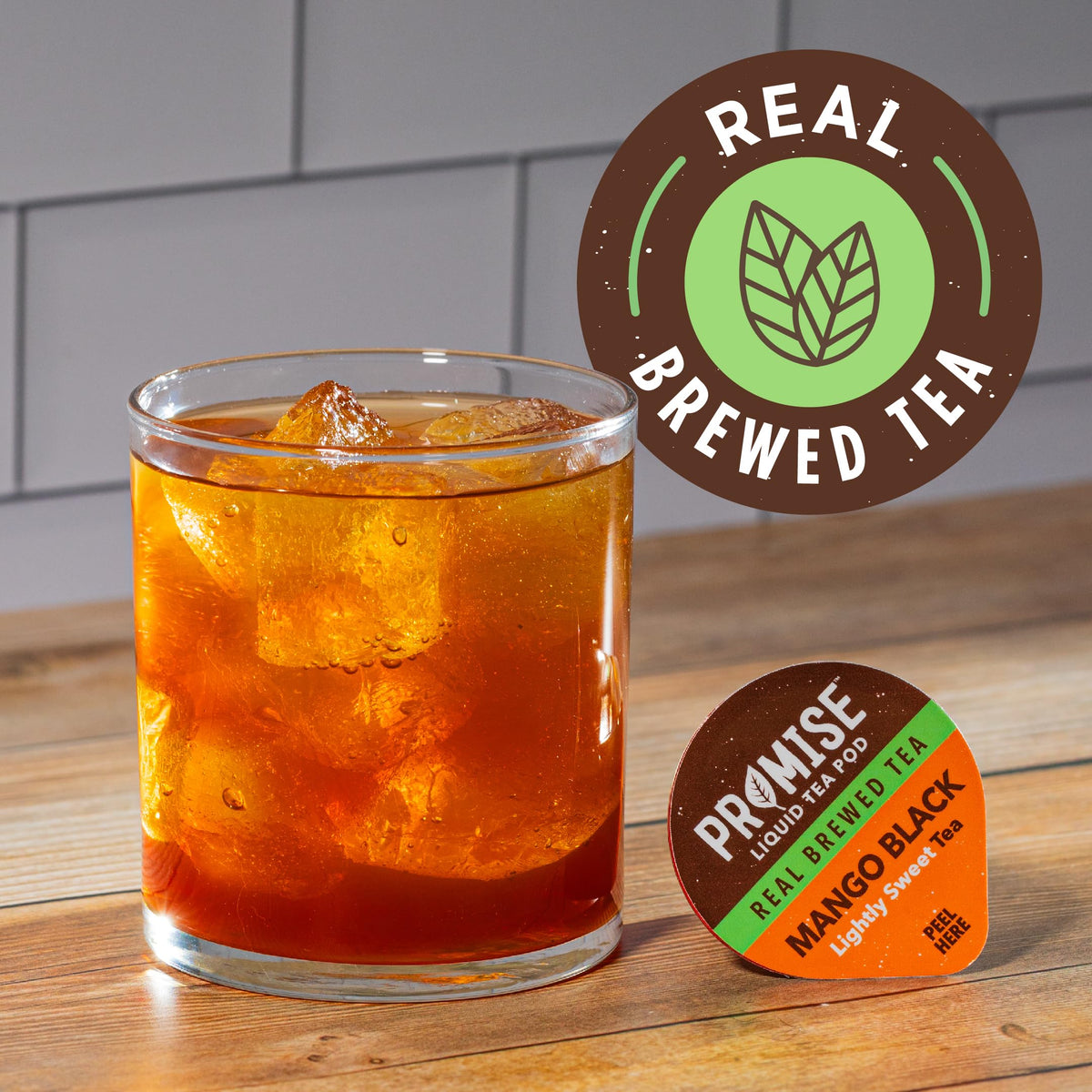Sustainable Promise Tea pods use recyclable PET packaging