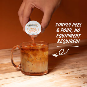 Java House salted caramel latte pod packaging highlights recyclable PET for eco-conscious choices.