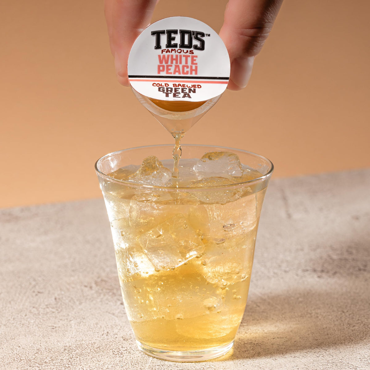 Ted's Tea setup for brewing in a cup with concentrate