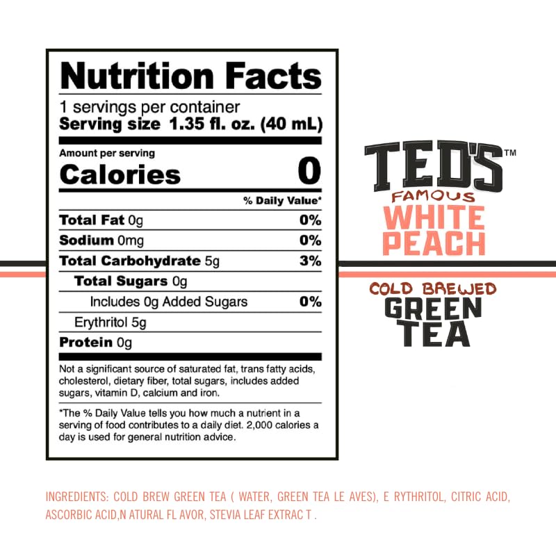 Ted's Tea flavor profile highlighting white peach and green tea notes