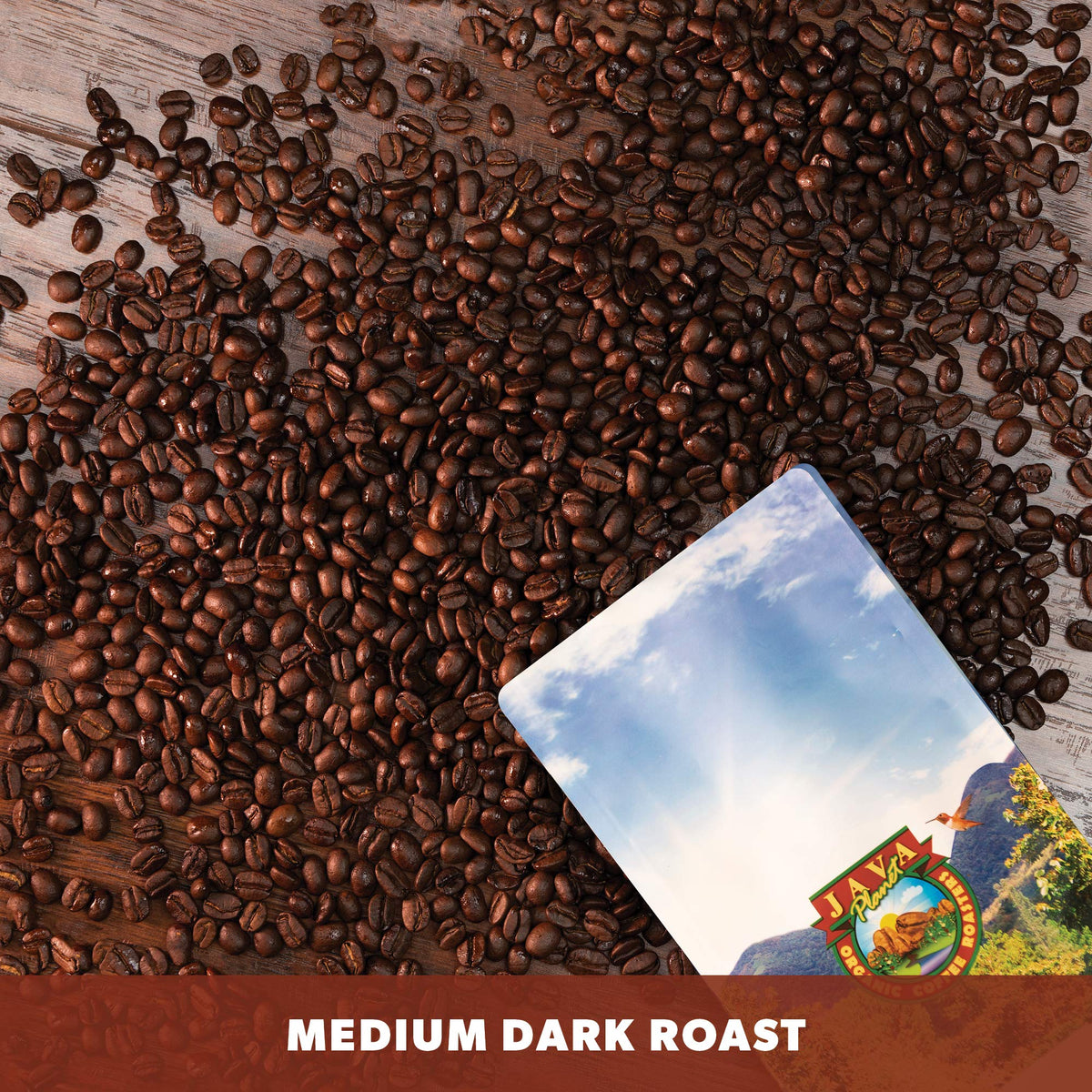 Java Planet Low Acid Coffee aroma-steam-cup captures rich medium-dark roast with smooth finish.