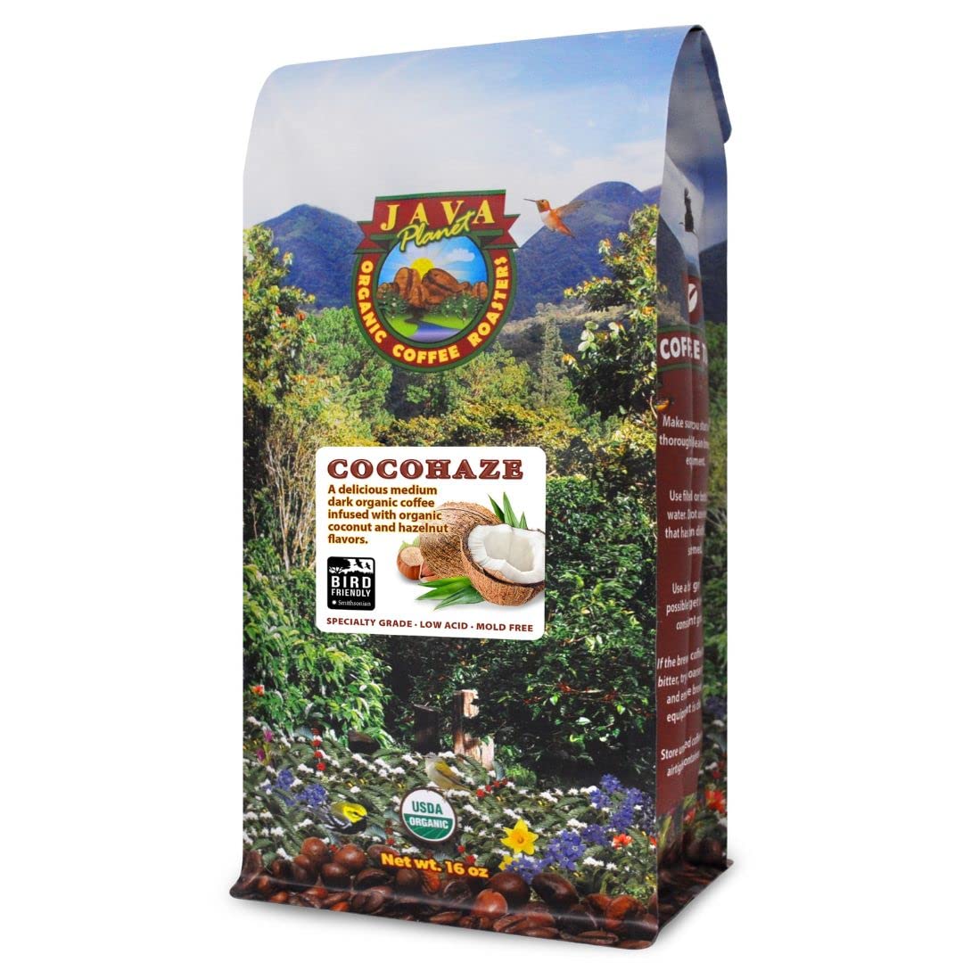 Java Planet low-acid coconut hazelnut beans ready for a smooth morning
