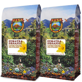 Java Planet low acid organic coffee bag showing fresh packaging and flavor.