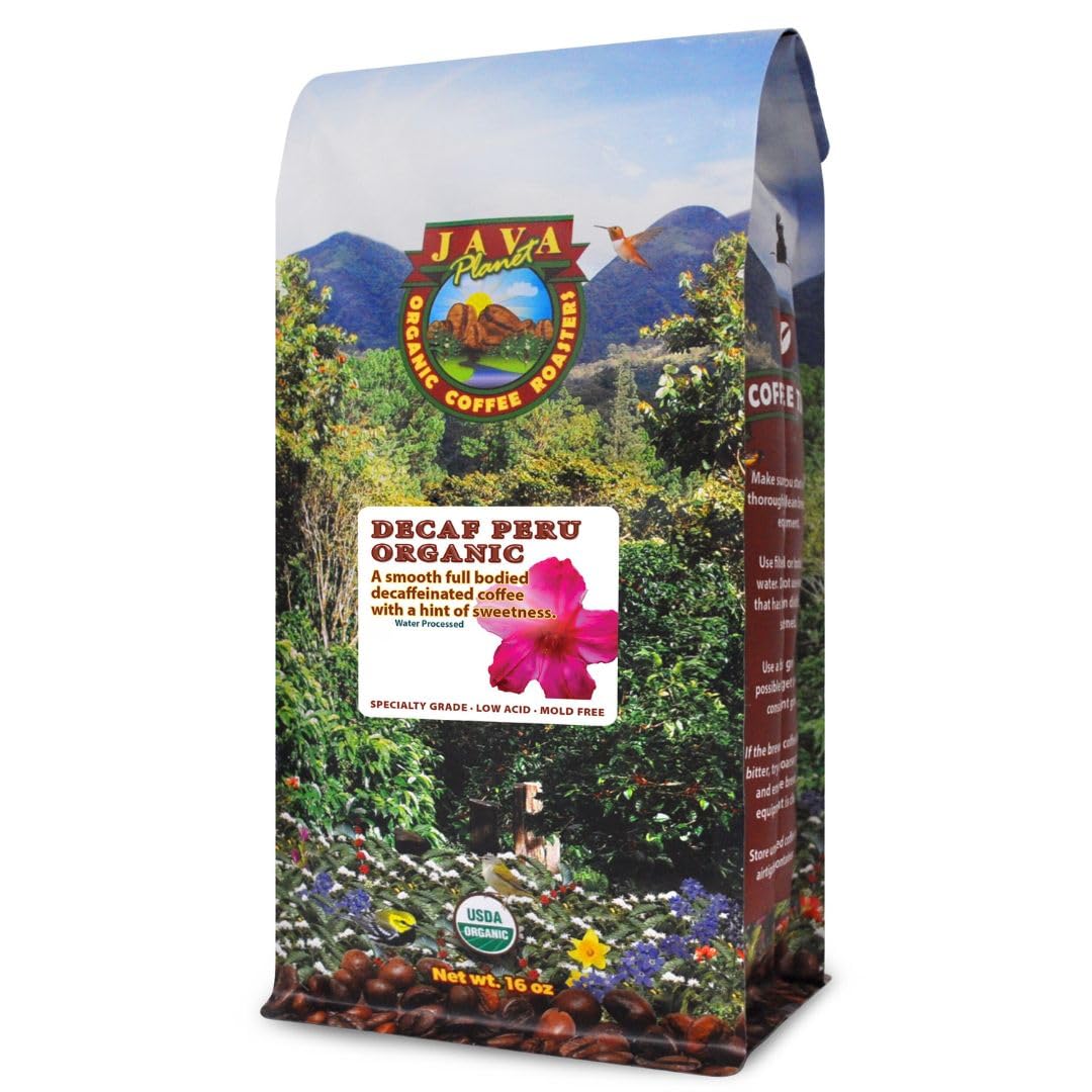 Java Planet low-acid organic coffee whole bean 1lb bag for versatile grind options.