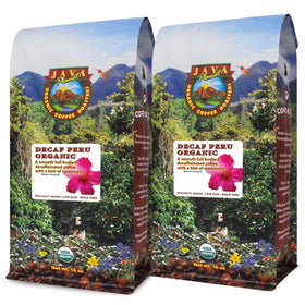 Java Planet Low Acid Organic Coffee whole beans in bag, ideal for any brewer.