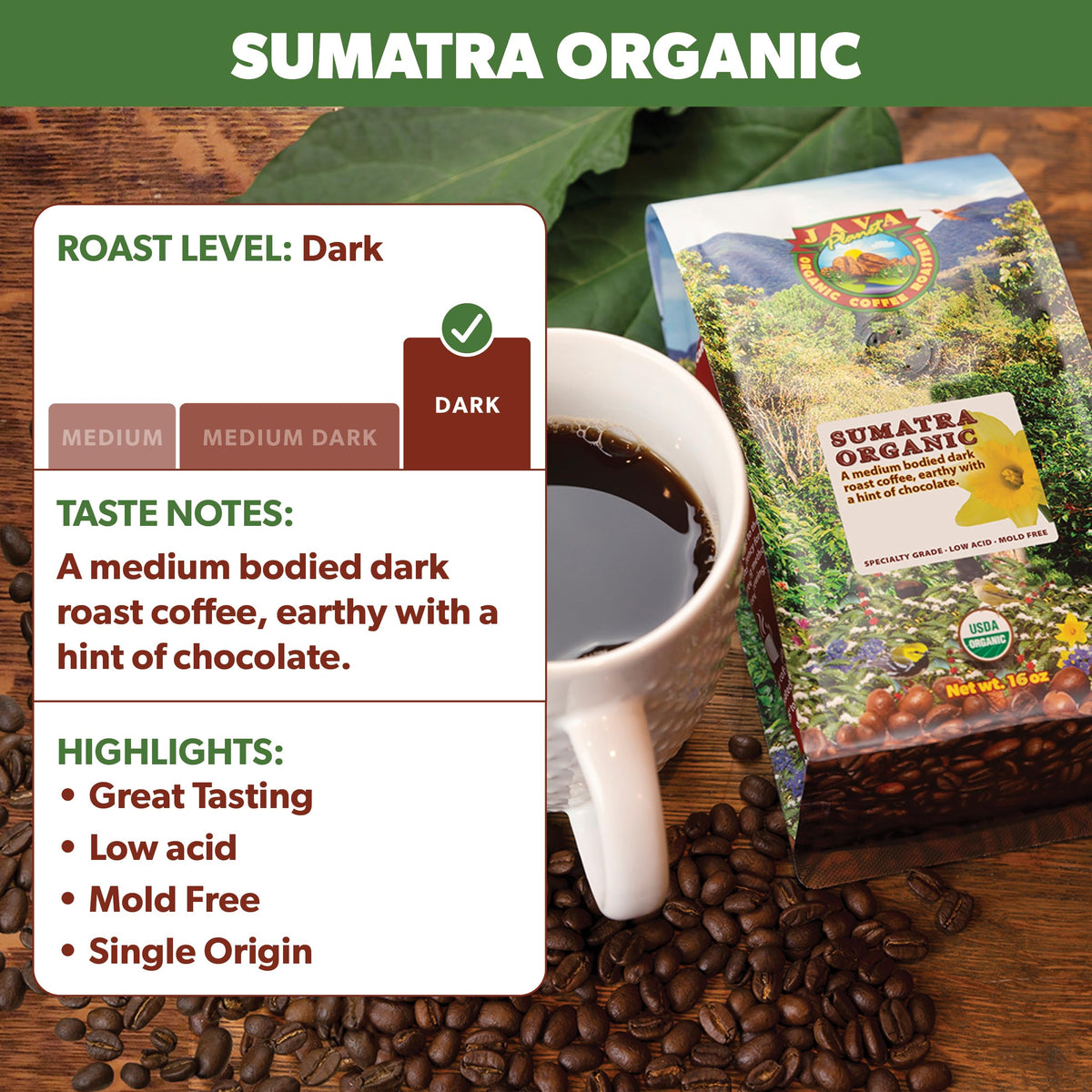 Java Planet Steaming cup reveals rich aroma and smooth full body.