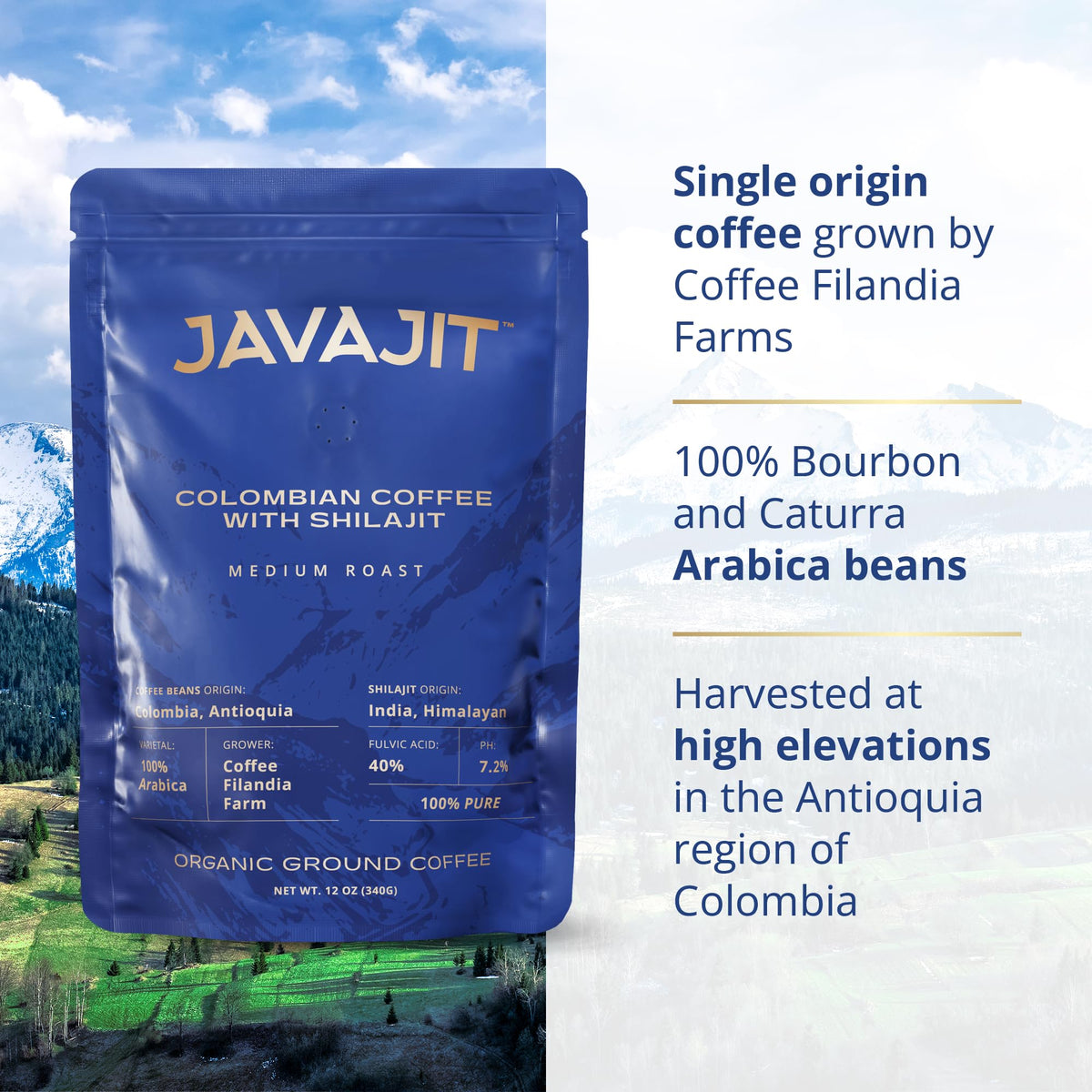Javajit minerals and fulvic acid panel highlights supporting trace minerals.
