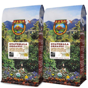 Java Planet low acid organic coffee package showing premium beans