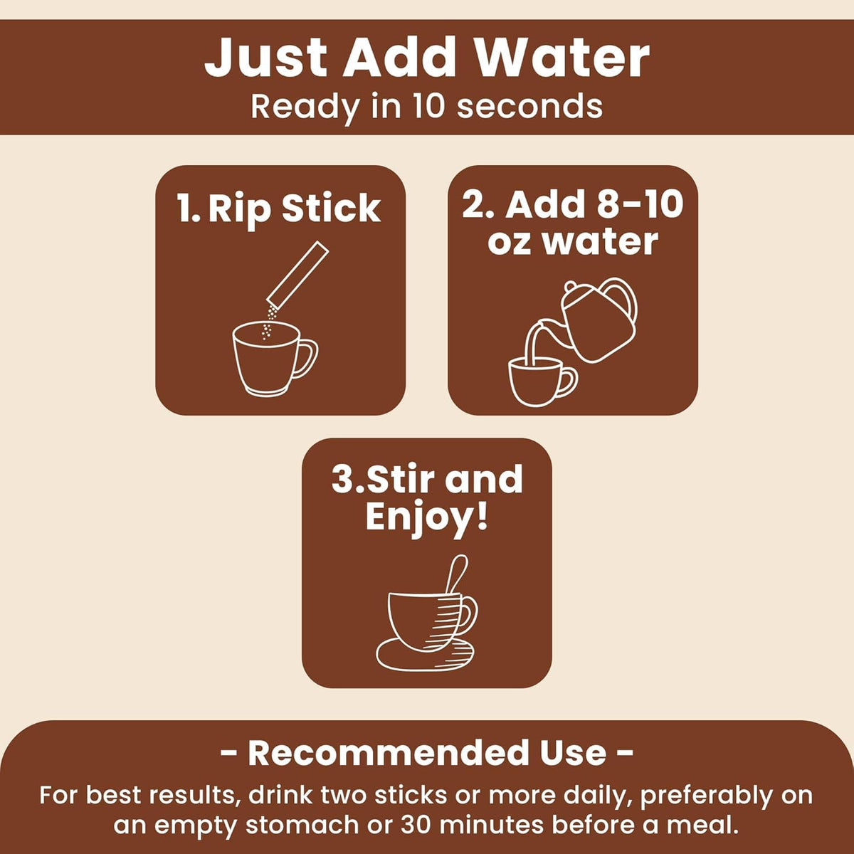 Javita Burn + Control steaming cup ready for a morning energy boost.