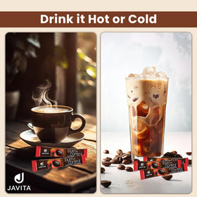 Javita Burn and Control steaming cup aroma invites a calm, focused start.