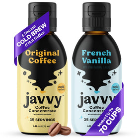 Javvy coffee concentrate bottle ready for hot or iced drinks