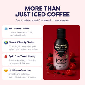 Javvy ingredients label focus shows natural flavors and clean caffeine source.